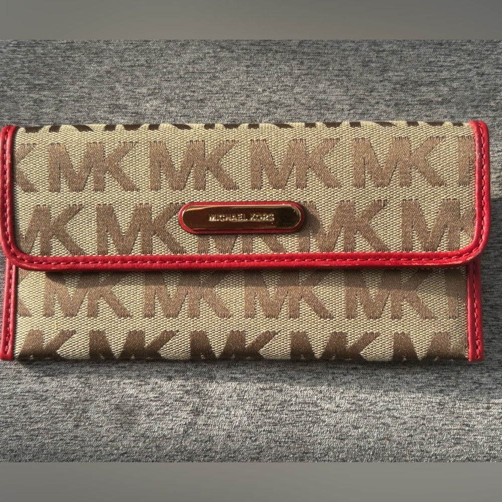 Michael Kors Red and Brown Wallet - Picture 6 of 6